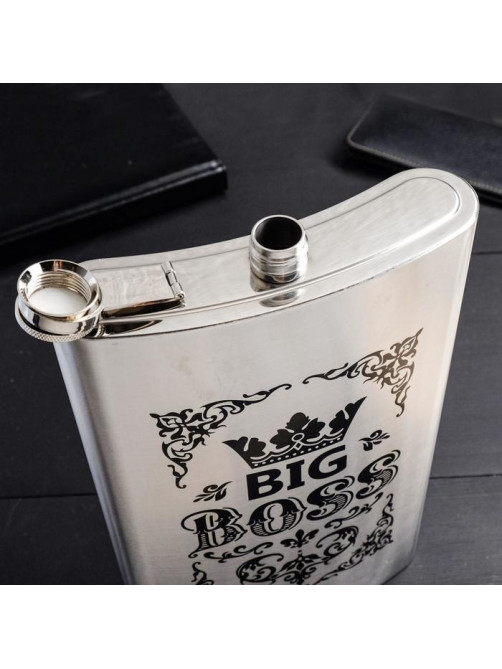 Фляжка ГИГАНТ «Big boss», 1920 мл, серебристая