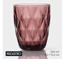 Стакан Magistro «Круиз», 240 мл, стекло, розовый