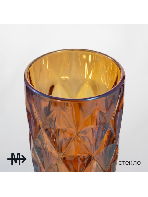 Стаканы Magistro «Круиз», 350 мл, 8×12.5 см, набор 6 шт., стекло, янтарные