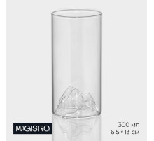 Стакан Magistro «Горы», 300 мл, стекло, прозрачный