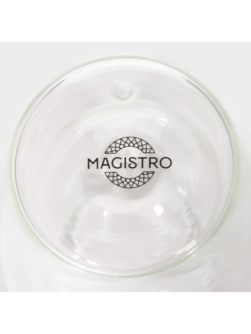 Стакан Magistro «Поль. Дуо», 350 мл, 7.3×15 см, с двойными стенками, стекло, прозрачный