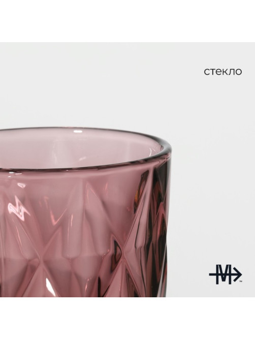 Стаканы Magistro «Круиз», 350 мл, 8×12.5 см, набор 6 шт., стекло, розовые