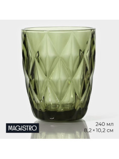 Стакан Magistro «Круиз», 240 мл, стекло, зелёный