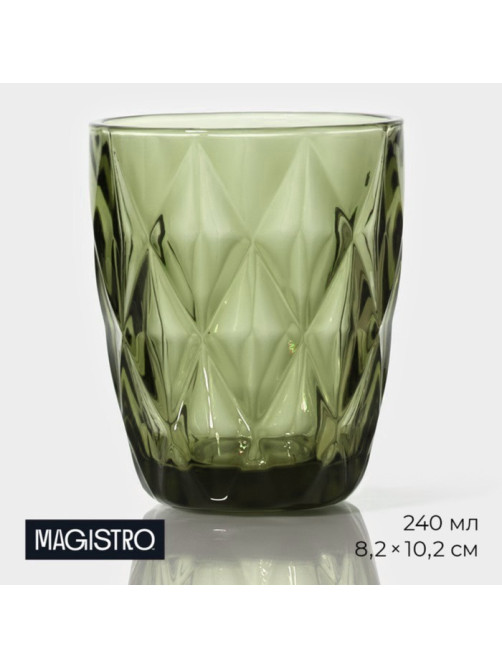 Стакан Magistro «Круиз», 240 мл, стекло, зелёный