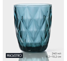 Стакан Magistro «Круиз», 240 мл, стекло, синий