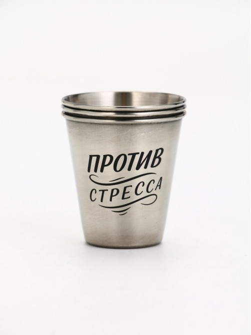 Стопки в чехле, нержавеющая сталь, набор 3 шт. × 70 мл