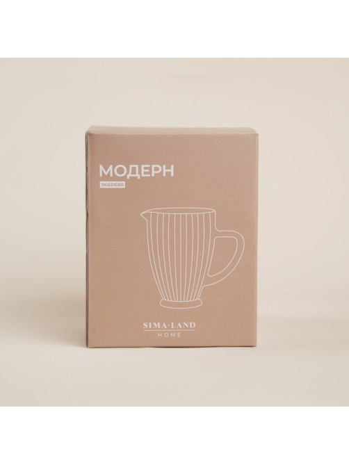 Кувшин SL Home «Модерн», 1.2 л, 19.5×13×18.5 см, стекло, розовый