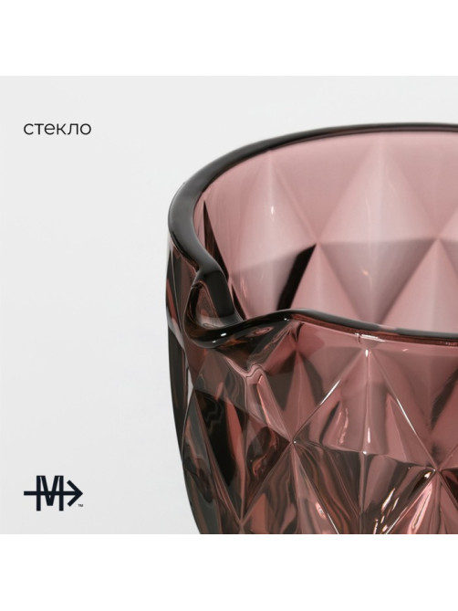 Кувшин для воды Magistro «Круиз», 1.1 л, 14×19.5 см, стекло, розовый