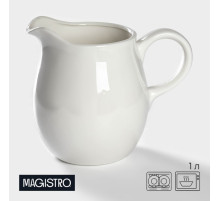 Кувшин для воды Magistro «Бланш», 1 л, 13×15 см, фарфор, белый