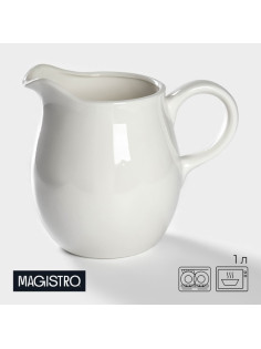 Кувшин для воды Magistro «Бланш», 1 л, 13×15 см, фарфор, белый