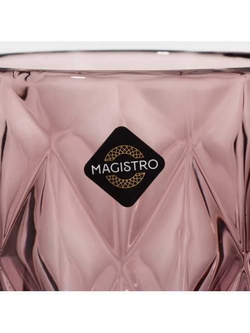 Бокалы для вина Magistro «Круиз», 250 мл, 8×15.3 см, набор 6 шт., стекло, розовые