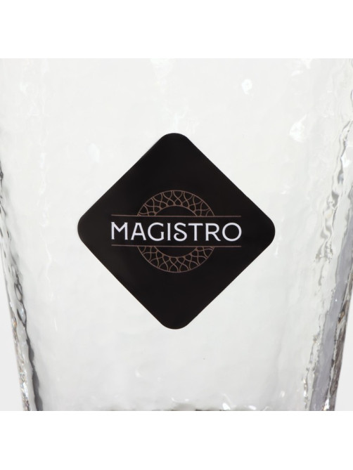 Бокал для вина Magistro «Жемчуг», 300 мл, 8.5×22 см, стекло, с золотой отводкой, прозрачный