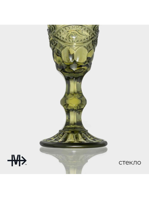 Бокалы для шампанского Magistro «Ла-Манш», 160 мл, 7×20 см, набор 6 шт., стекло, зелёные