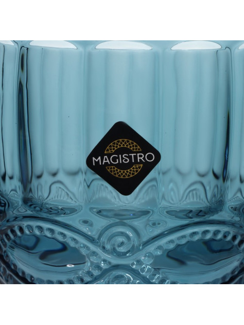 Бокалы для вина Magistro «Ла-Манш», 250 мл, 9×17 см, набор 6 шт., стекло, синие