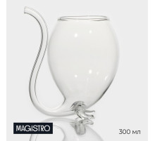 Бокал для вина Magistro «Пантера», 300 мл, 10.5×8.5×12.5 см, стекло, с трубочкой, прозрачный