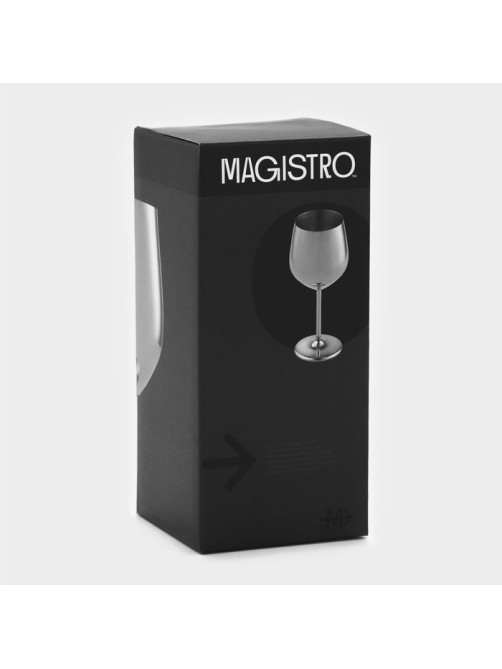 Бокал для вина Magistro, 500 мл, 21×9.5 см, нержавеющая сталь, серебряный