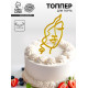 Топпер для торта «Девушка с кудрями», золотой