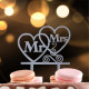 Топпер в торт Mr&Mrs, серебряный
