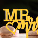 Топпер для торта «Mr&Mrs», золото