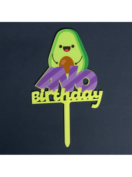Топпер для торта Avo birthday, акрил