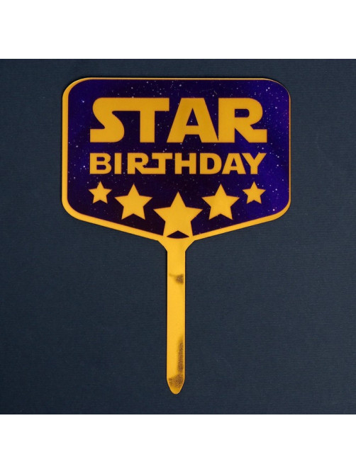 Топпер для торта Star birthday, акрил