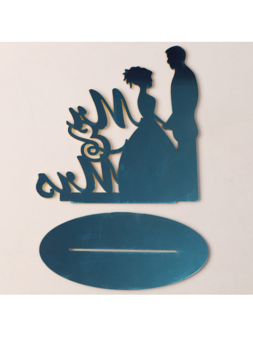 Топпер для торта «Mr&Mrs», золотой