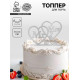 Топпер в торт Mr&Mrs, серебряный