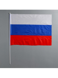 Флаг России, 40×60 см, шток 60 см, полиэфирный шёлк
