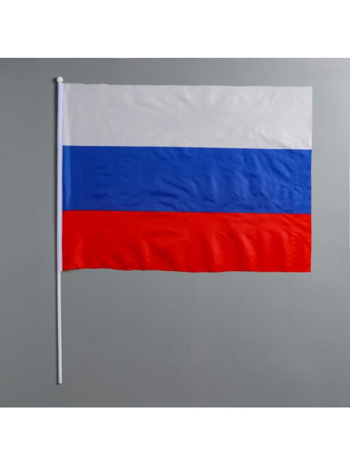 Флаг России, 40×60 см, шток 60 см, полиэфирный шёлк