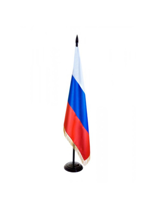 Флаг России, 90×150 см, двухсторонний, с бахромой, сатин