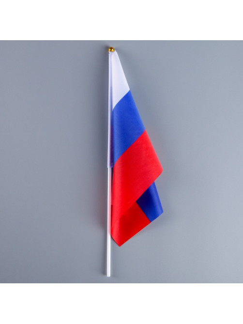 Флаг России, 20×30 см, шток 40 см, полиэфирный шёлк