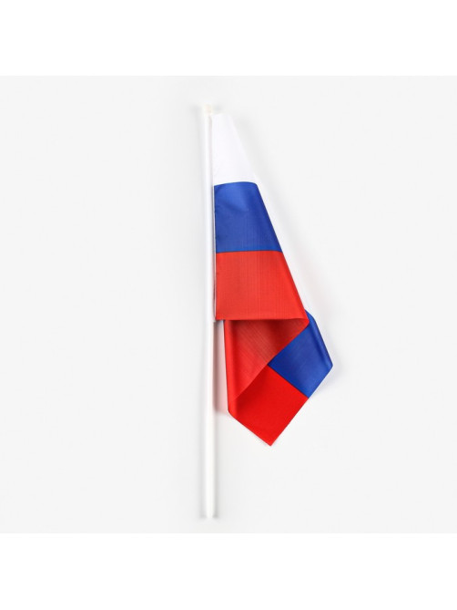 Флаг России, 30×45 см, шток 60 см, полиэфирный шёлк