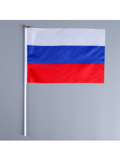 Флаг России, 20×30 см, шток 40 см, полиэфирный шёлк