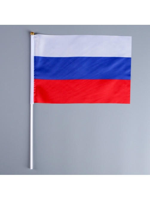 Флаг России, 20×30 см, шток 40 см, полиэфирный шёлк