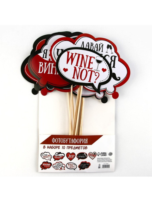 Фотобутафория на девичник Wine not?, 9 шт.