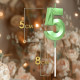 Свеча в торт на шпажке «Цифра 5», зеленая, 5 см