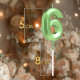 Свеча в торт на шпажке «Цифра 6», зеленая, 5 см