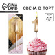 Свеча для торта, цифра «1», 11.5×2.3 см