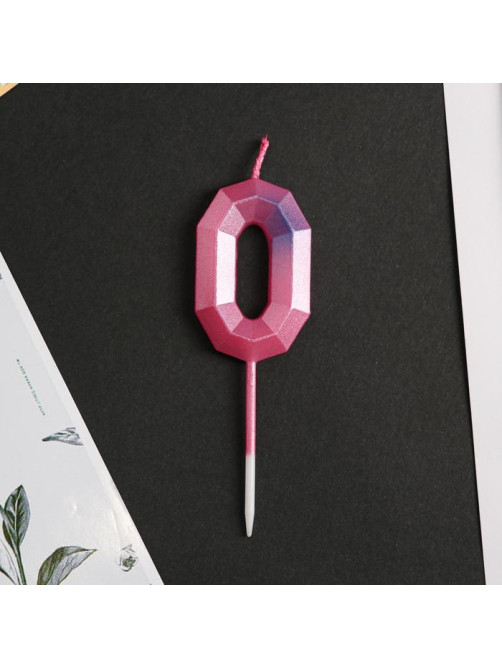 Свеча для торта, цифра «0», 8.5×3 см