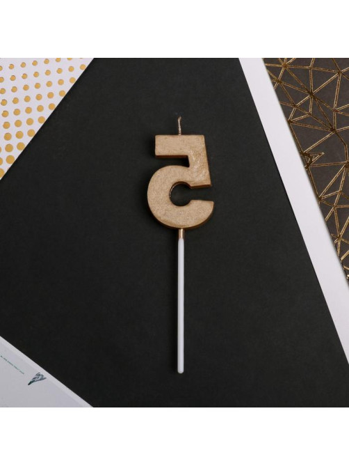 Свеча для торта, цифра «5», 11.5×2.3 см