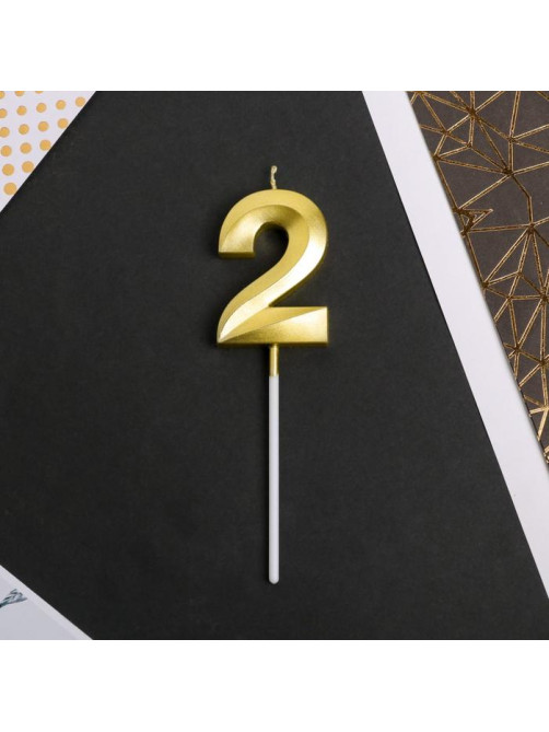 Свеча для торта, цифра «2», 11.5×2.3 см
