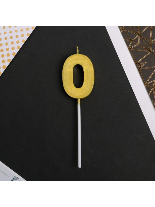 Свеча для торта, цифра «0», 11.5×2.3 см