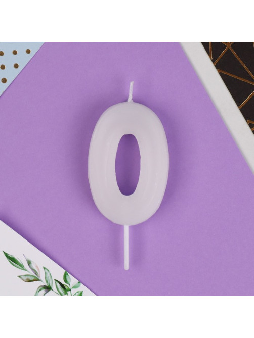 Свеча для торта, цифра «0», 5.5×8 см