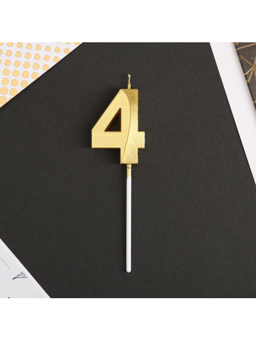 Свеча для торта, цифра «4», 11.5×2.3 см