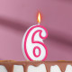 Свеча для торта «Цифра 6», 7 см, МИКС