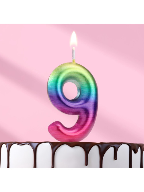 Свеча в торт «Цифра 9», 5.5 см
