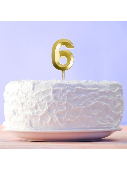 Свеча для торта, цифра «6», 11.5×2.3 см