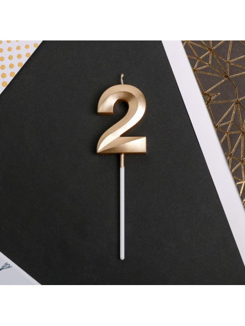 Свеча для торта, цифра «2», 11.5×2.3 см