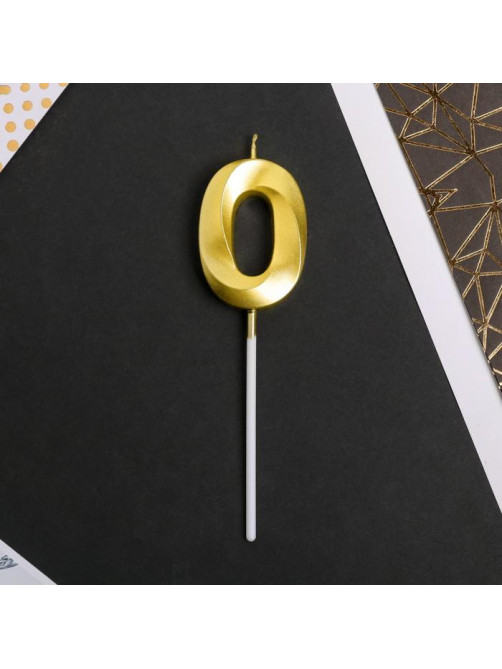 Свеча для торта, цифра «0», 11.5×2.3 см