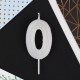 Свеча для торта, цифра «0», разноцветная, 5.5×8 см